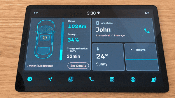 The final version running on our development tablet